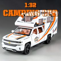 1:32 Legierungs-Camper-Modellspielzeug, cooler Sound und Licht für Wohnmobile, bestes Sammlerstück für Automodellliebhaber, Weihnachtsgeschenke
