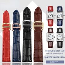 Sostituzione cinturino in vera pelle per Cartier Tank Solo uomo donna catena orologio blu rosso rosa cinturino cinturino cinturino 16 18 20mm