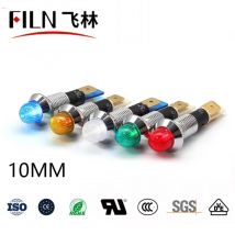 FILN High Quality Ball Head 10mm 12v 24v 110v  220v Indicator Light for Liferaft Red Green Blue Yellow White Led Signal Lamp