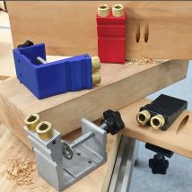Multitools Pocket Two Hole Jig Kit, robustes Holz Jig System Kit mit Bohrer, Aluminium Woodworker Punch Locator DIY Tool Set