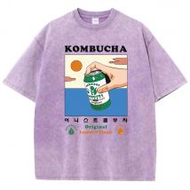 Kombucha Original Poster Drucke Männer T-Shirts Baumwolle Straße T-Shirts im Freien beliebte T-Shirt Kleidung Urlaub lustig kurz ärmelig