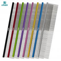 Oitabi Professioneller Tierpflegekamm zum Entfernen von Verfilzungen, Verhindert Knoten und Mattenbildung, Langzahniger Kamm für Lang- und Kurzhaarige Haustiere