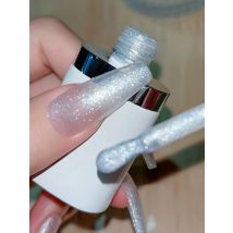 MIANEL 12 ml explosiver schimmernder Gel-Nagellack, hochglänzender, gebrochener Glitzer-Gel-Nagellack, weiße Nägel, lila Nägel
