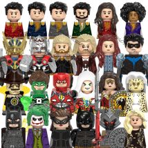 Klocki Superbohaterowie Marvel, mini figurki z filmów, Green Lantern, Batgirl, Harley Quinn, kolekcjonerskie zabawki do składania.