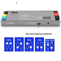 Alimentatore LED dimmerabile ultra sottile 12v 24v 60w 100w 200w 300w 400w Trasformatore LED per strisce LED