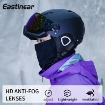 Eastinear 2024 Nuovo Casco da Sci Professionale per Esterni Caldo Anti-collisione Berretto a Specchio Integrato Attrezzatura da Sci per Uomo e Donna