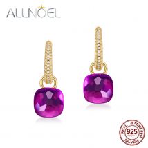 Allnoel Sterling Silber baumeln Ohrringe für Frauen Süßigkeiten süß blau grün lila Edelsteine synthetischen Quarz Amethyst edlen Schmuck