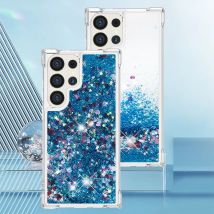 Błyszczące, brokatowe etui na telefon z płynnym piaskiem dla Samsung Galaxy S25 Edge S24 S23 S22 Ultra S21 Plus S20 FE 5G Anti Fall Clear Cover