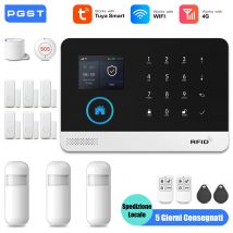 PGST WiFi 4G Protezione di sicurezza Tuya Smart Life Domotica Sensore di movimento Kit sistema di sicurezza allarme Set Alexa Antifurto