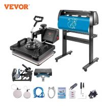 Vevor 5 in 1 Hitze presse 12 "x 15"/15 "x 15" 360 ° weg schwenken und Vinyl Cutter Plotter 28 Zoll 720mm digitale Steuerung Desktop Art DIY