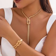2 sztuk/zestaw seksowny gładki długi wąż skręcony łańcuszek naszyjnik bransoletka dla kobiet w stylu Vintage Goth Tassel Choker Y2K biżuteria akcesoria nowość