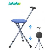 Lefeke Klappstöcke mit Sitz, Gehstock, Höhenverstellung, Gehstock, Sitz, faltbar, rutschfest, leicht, Gehstock für Senioren
