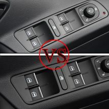 7 Stücke Auto Fensterheber Taste Pailletten Aufkleber für Volkswagen VW Amarok Golf 7 MK7 7,5 Tiguan Passat für Skoda Karoq Zubehör