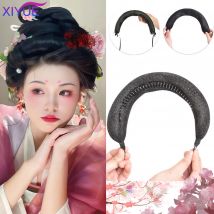 XIYUE Synthetische Antike Kostüm Hanfu Perücke Weiche Pad Haar Tasche Strap Typ Biegsamen Runde Ox Horn Stick Alten Stil Pad Haar