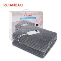 RUIANBAO Coperta Riscaldata Elettrica Flanella Coperta Elettrica 220v 160*130cm Coperta Riscaldante Timer 9 Livelli di Calore Riscaldamento Coperte da Letto