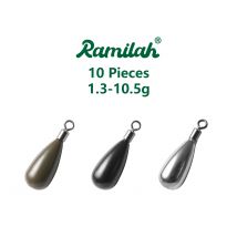 10 Pieces 3 Colors 1.3g-10.5g Tungsten Free Teardrop Sinker Weights Fishing Accessories