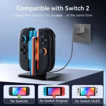 4-in-1 Charging Dock Station for Nintendo Switch 2 Joystick Controller Gamepad Fast Charger Stand For NS Switch 2 Accessories