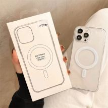 Funda Original Transparente con Animación de Carga Magnética Inalámbrica Magsafe para iPhone 16 15 14 13 12 11 Plus Mini Pro Max XS XR