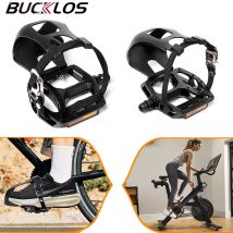 BUCKLOS Indoor Training Fahrradpedal Aluminiumlegierung Fahrradpedal mit Zehenclip Rennrad Mountainbike Spin Pedale Radfahren Fahrradteil