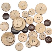 Natürliche umweltfreundliche Kokosnussschale Holzknopf für Kleidung 2/4 Löcher Kinder Sammelalbum dekorative Holzknöpfe Großhandel