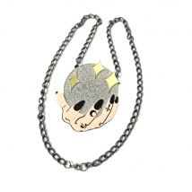 KUGUYS Dazzle Colour Ball Pendant Necklace Womens Fashion Jewelry Acrylic Black Link Chain HipHop Rock Accessories