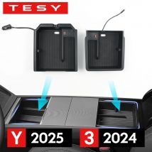 Für Tesla Model Y Juniper Launch 2025 Modell 3 Highland 2024 Konsolenarmlehne Aufbewahrungsorganisator USB Typ-C Ladegerät Erweiterungsdock