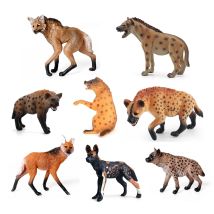 Realistische Wildtier-Hyäne aus Kunststoff, verwöhnt, Wolf, afrikanisches Wildhund-Spielzeug, handbemalte Figur für Sammlung, wissenschaftliche pädagogische Requisite