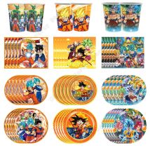 Goku Dragon Ball Z Decorazione di compleanno Forniture per feste Tovaglia Bicchiere di carta Piatto Tovagliolo Borsa Stoviglie usa e getta Kit per baby shower