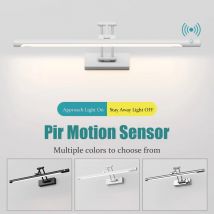 Led Badezimmer Spiegel Front Lampe Pir Motion Sensing Badezimmer Spiegel Schrank Wand Lampe Einstellbare Winkel Lange Streifen Bild Licht