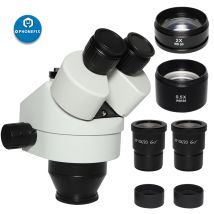 7X-45X 3.5X-90X microscopio trinoculare simul-focale Zoom microscopio Stereo testa 0.5X 2.0X obiettivo ausiliario saldatura PCB