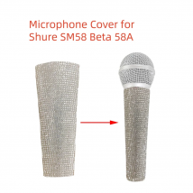 Mikrofonhülle mit Strasssteinen, Bling-Mikrofonhülle, dekorative Kristall-Mikrofongriffabdeckung für Shure SM58 Beta 58A Wireless Mic