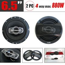 Altoparlanti Hifi a frequenza completa da 6,5 pollici 880W (2*440W) per auto coassiali universali a 4 vie per auto, installazione non distruttiva