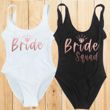 Rose Gold Print Bachelor Party Einteiliger Badeanzug Frauen BRAUT SQUAD Bademode Bikini Sexy Body S-3XL Badeanzug Beachwear
