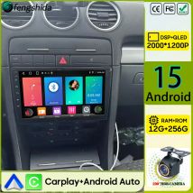 Autoradio Carplay Für Audi A4 2 3 B6 B7 S4 RS4 2000-2009 Navigation GPS Android Auto Android 15 5G Multimedia Player 4G Keine 2din