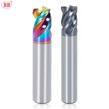 BB-Schaftfräser, kurze Schnittlänge, CNC-Fräser, Vollhartmetallbeschichtung für Aluminium, Stahl, Metallfräser, 1–12 mm