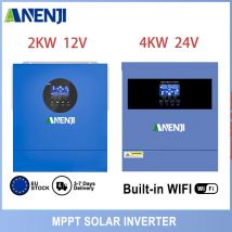 ANENJI 2KW 4KW Inverter solare ibrido 24V Onda sinusoidale pura Inverter solare fotovoltaico 230VAC 100A MPPT Carica solare PV 500V