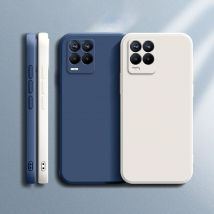 Kwadratowe etui do OPPO Realme 8 Pro 4G Ochrona aparatu Kwadratowy płynny silikon Realme 8 5G