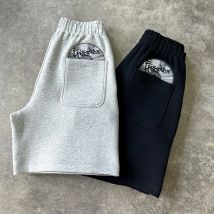 American Creative Pocket CD Pattern Cartoon Embroidery Fashion Loose Straight Shorts Summer Y2K Casual Hip Hop High Street Pants