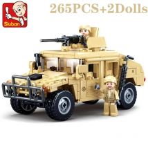 265PCS WW2 Military SWAT H2 Assault Vehicle Car Building Blocks Army Soldier Armor Car Model Bricks Educational DIY Toys Gifts