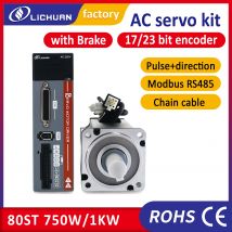 Lichuan Motor Bremsservomotor 0,75 kW und Servomotor 1 kW mit Treibersatz 80ST 3000 U/min für CNC-Fräser