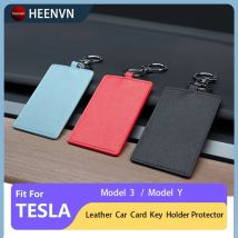 Passend für Tesla Model 3 Y 2023, Autoschlüssel, Leder, integrierte Schutzhülle mit vollständiger Abdeckung, Zubehör