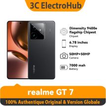 Realme GT 7, chipset  5G Dimensity 9400e, 6,78 cala, cooler Hz, szybkie ładowanie 120W, mAh, 50MP 2X, IP69