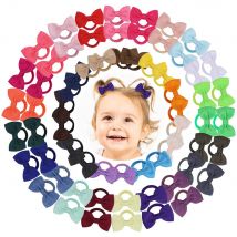 20/40pcs Cute Bow Elastic Hair Ties Non-slip Soft Hair Accessories Random Color for All Occasions Festive Photography