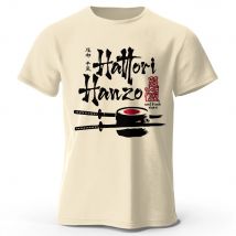 Men's Hattori Hanzo Printed T-Shirt 100% Cotton Oversized Ninja Graphic Tees for Women Summer Tops Samurai Streetwear