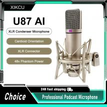 2025 U87 AI XLR-Kondensatormikrofon, professionelles Studiomikrofon mit Nierencharakteristik für die Aufnahme von Podcasting, Voice-Over-Streaming-Home-Studio