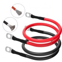 Batterie-Inverter-Kabel-Set mit Anschluss, 8, 6, 4, 3, 0 AWG, verzinntes Kupferkabel, Solarstrom-Verbindungskabel mit M6, M8, M10-Aufschluss