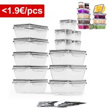 Contenitori per alimenti con coperchio, contenitori per congelatore, portapranzo, scatole per alimenti, 26 pezzi (13 contenitori, 13 coperchi), 8x0,84 L e 5x0,14 L