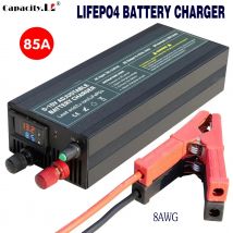 12V 100A 60A Lithium-Batterieladegerät 30A 20A 40A 50A Schnellladegerät mit einstellbarem Strom 100V-240V für Lifepo4-Lithiumbatterie