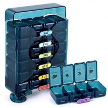 Portapillole settimanale 4 volte al giorno Portapillole con cassetto Progettato Portapillole grande Portapillole da viaggio Scatola per medicinali da 7 giorni