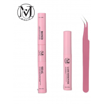 MJ Lash Bond and Seal 10ml Individual Lashes Glue and Seal Super Strong Hold Lash Extension and Lash Glue Remover 5ml Tweezers